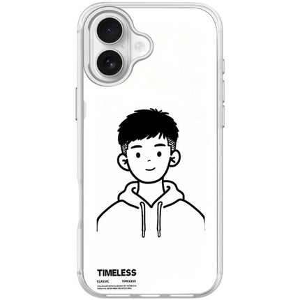 Sketch Hooded Boy Pattern Magnetic Phone Case, For iPhone 17 Pro Max, For iPhone 17 Pro, For iPhone 17, For iPhone Air