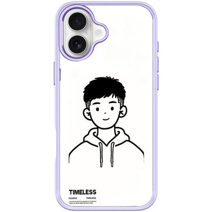 Sketch Hooded Boy Pattern Magnetic Phone Case, For iPhone 17 Pro Max, For iPhone 17 Pro, For iPhone 17, For iPhone Air