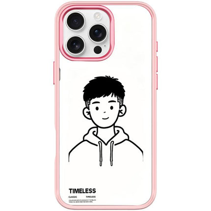 Sketch Hooded Boy Pattern Magnetic Phone Case, For iPhone 16 Pro Max, For iPhone 16 Pro, For iPhone 16 Plus, For iPhone 16