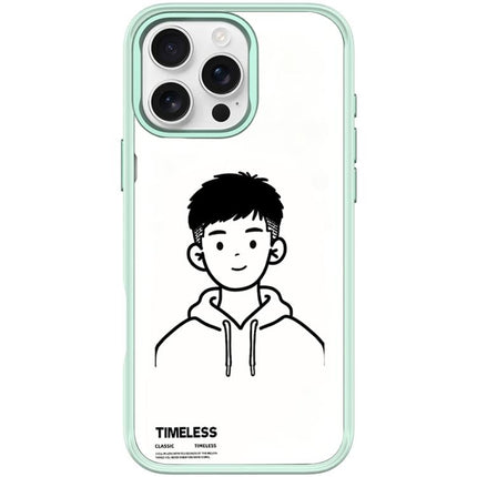 Sketch Hooded Boy Pattern Magnetic Phone Case, For iPhone 16 Pro Max, For iPhone 16 Pro, For iPhone 16 Plus, For iPhone 16