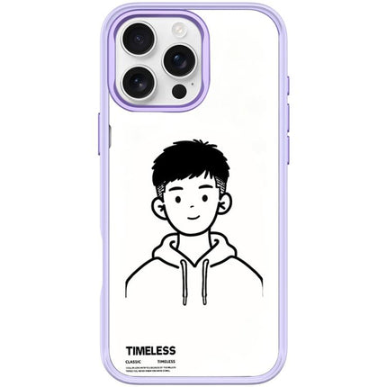 Sketch Hooded Boy Pattern Magnetic Phone Case, For iPhone 16 Pro Max, For iPhone 16 Pro, For iPhone 16 Plus, For iPhone 16