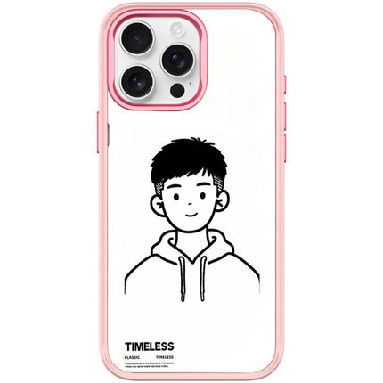 Sketch Hooded Boy Pattern Magnetic Phone Case, For iPhone 15 Pro Max, For iPhone 15 Pro