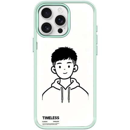 Sketch Hooded Boy Pattern Magnetic Phone Case, For iPhone 15 Pro Max, For iPhone 15 Pro