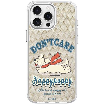 Adorable Happy Puppy Pattern Magnetic Phone Case, For iPhone 15 Pro Max, For iPhone 15 Pro
