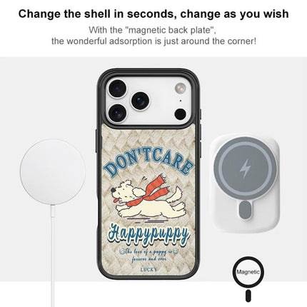 Adorable Happy Puppy Pattern Magnetic Phone Case, For iPhone 17 Pro Max, For iPhone 17 Pro, For iPhone 17, For iPhone Air