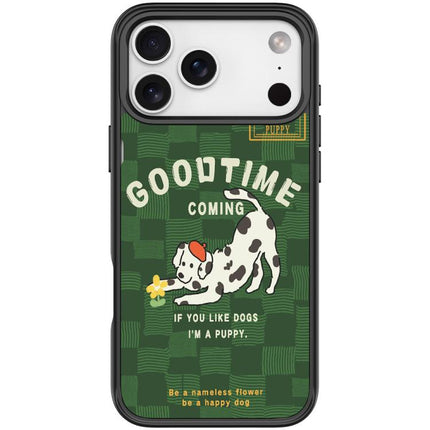 Adorable Flower Catching Dog Pattern Magnetic Phone Case, For iPhone 17 Pro Max, For iPhone 17 Pro, For iPhone 17, For iPhone Air