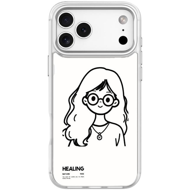 Sketch Quiet Girl Pattern Magnetic Phone Case, For iPhone 17 Pro Max, For iPhone 17 Pro, For iPhone 17, For iPhone Air