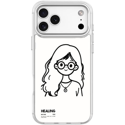 Sketch Quiet Girl Pattern Magnetic Phone Case, For iPhone 17 Pro Max, For iPhone 17 Pro, For iPhone 17, For iPhone Air