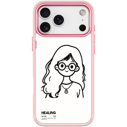 Sketch Quiet Girl Pattern Magnetic Phone Case, For iPhone 17 Pro Max, For iPhone 17 Pro, For iPhone 17, For iPhone Air