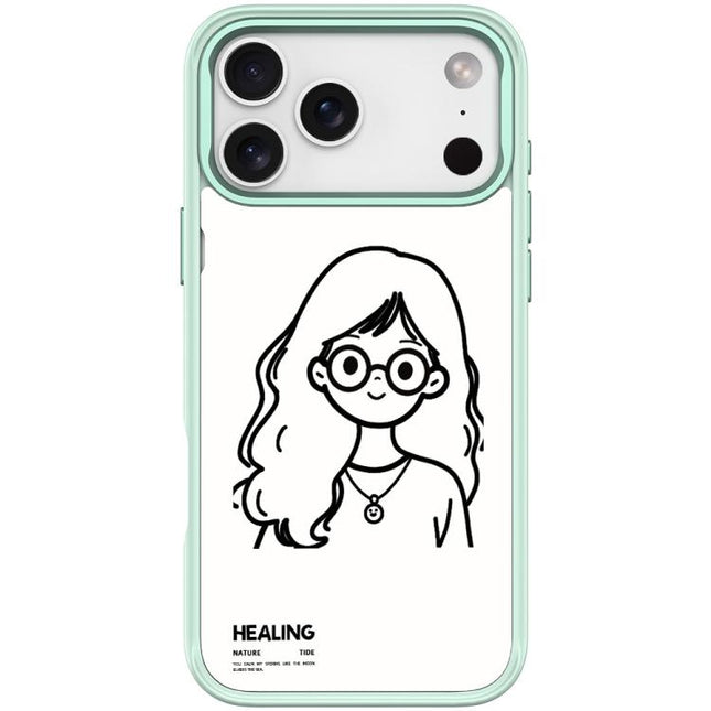 Sketch Quiet Girl Pattern Magnetic Phone Case, For iPhone 17 Pro Max, For iPhone 17 Pro, For iPhone 17, For iPhone Air