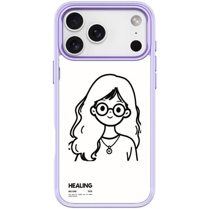 Sketch Quiet Girl Pattern Magnetic Phone Case, For iPhone 17 Pro Max, For iPhone 17 Pro, For iPhone 17, For iPhone Air