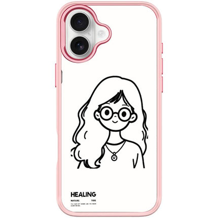 Sketch Quiet Girl Pattern Magnetic Phone Case, For iPhone 17 Pro Max, For iPhone 17 Pro, For iPhone 17, For iPhone Air