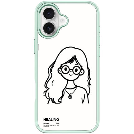 Sketch Quiet Girl Pattern Magnetic Phone Case, For iPhone 17 Pro Max, For iPhone 17 Pro, For iPhone 17, For iPhone Air