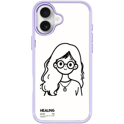 Sketch Quiet Girl Pattern Magnetic Phone Case, For iPhone 17 Pro Max, For iPhone 17 Pro, For iPhone 17, For iPhone Air