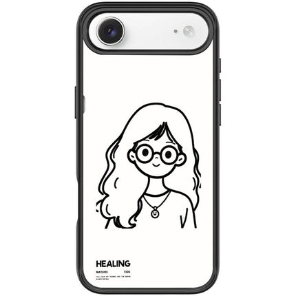 Sketch Quiet Girl Pattern Magnetic Phone Case, For iPhone 17 Pro Max, For iPhone 17 Pro, For iPhone 17, For iPhone Air