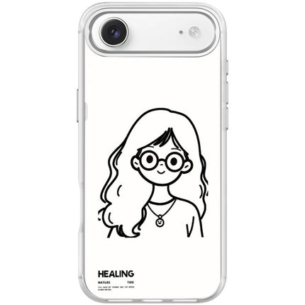 Sketch Quiet Girl Pattern Magnetic Phone Case, For iPhone 17 Pro Max, For iPhone 17 Pro, For iPhone 17, For iPhone Air