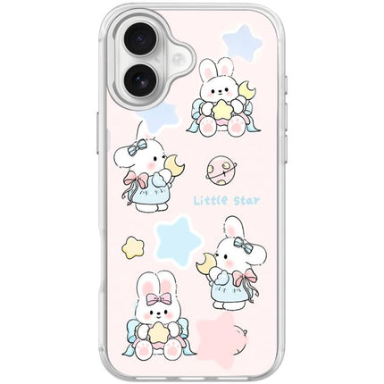Adorable Rabbit and Little Star Pattern Magnetic Phone Case, For iPhone 17 Pro Max, For iPhone 17 Pro, For iPhone 17, For iPhone Air
