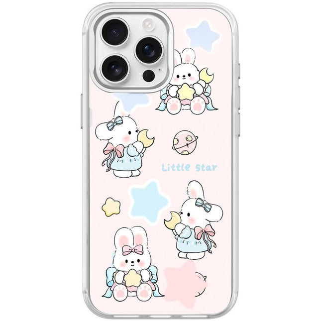 Adorable Rabbit and Little Star Pattern Magnetic Phone Case, For iPhone 15 Pro Max, For iPhone 15 Pro