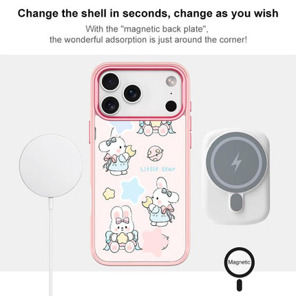 Adorable Rabbit and Little Star Pattern Magnetic Phone Case, For iPhone 17 Pro Max, For iPhone 17 Pro, For iPhone 17, For iPhone Air