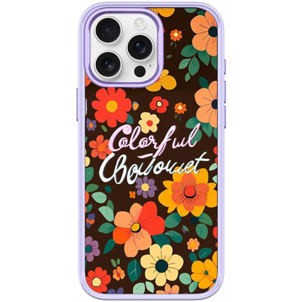 Colorful Flowers Pattern Magnetic Phone Case, For iPhone 15 Pro Max, For iPhone 15 Pro