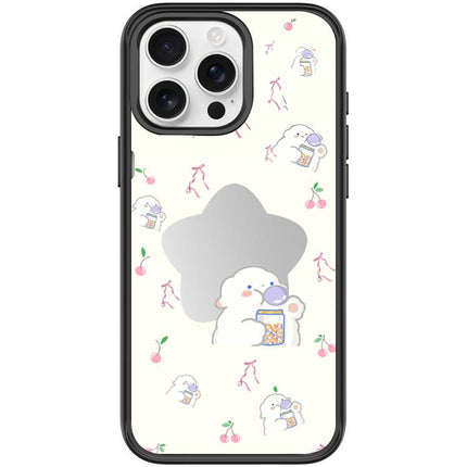 Adorable Star Sheep Pattern Magnetic Phone Case, For iPhone 15 Pro Max, For iPhone 15 Pro