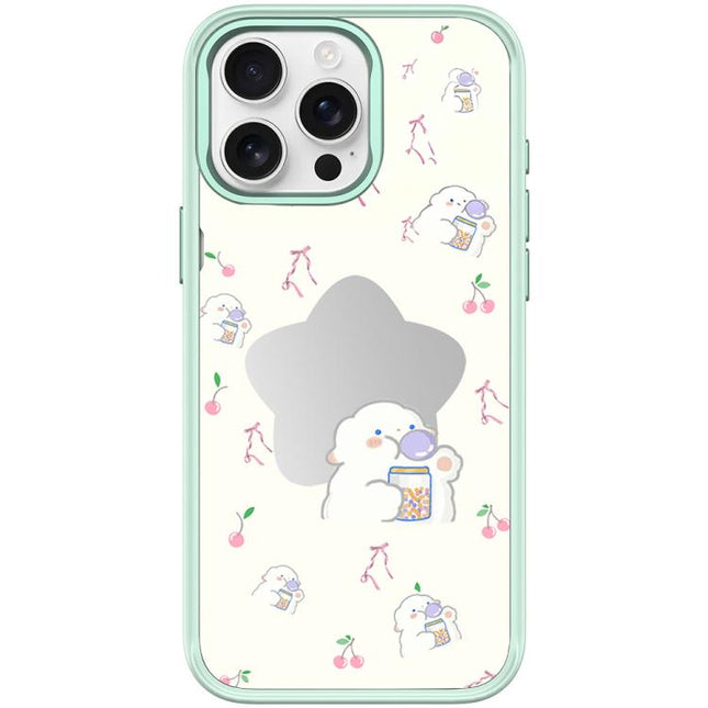 Adorable Star Sheep Pattern Magnetic Phone Case, For iPhone 15 Pro Max, For iPhone 15 Pro