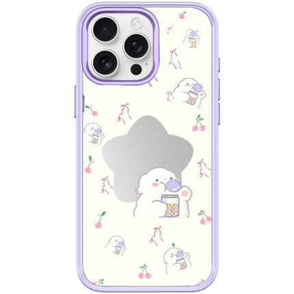 Adorable Star Sheep Pattern Magnetic Phone Case, For iPhone 15 Pro Max, For iPhone 15 Pro