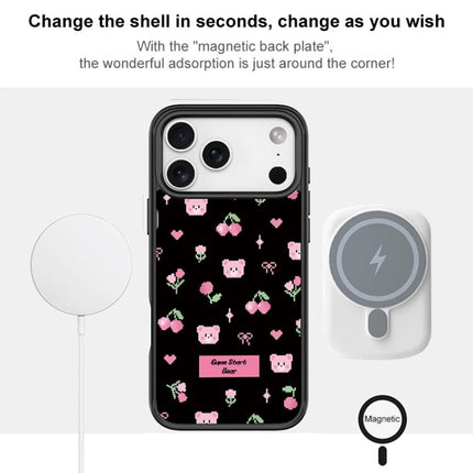 Cherry Pattern Magnetic Phone Case, For iPhone 17 Pro Max, For iPhone 17 Pro, For iPhone 17, For iPhone Air
