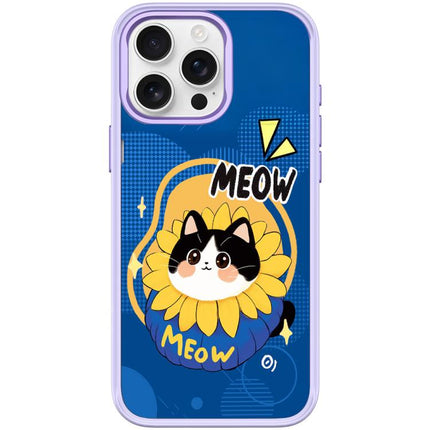 Adorable Little Blue Cat Pattern Magnetic Phone Case, For iPhone 15 Pro Max, For iPhone 15 Pro