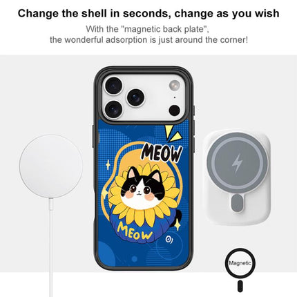 Adorable Little Blue Cat Pattern Magnetic Phone Case, For iPhone 17 Pro Max, For iPhone 17 Pro, For iPhone 17, For iPhone Air