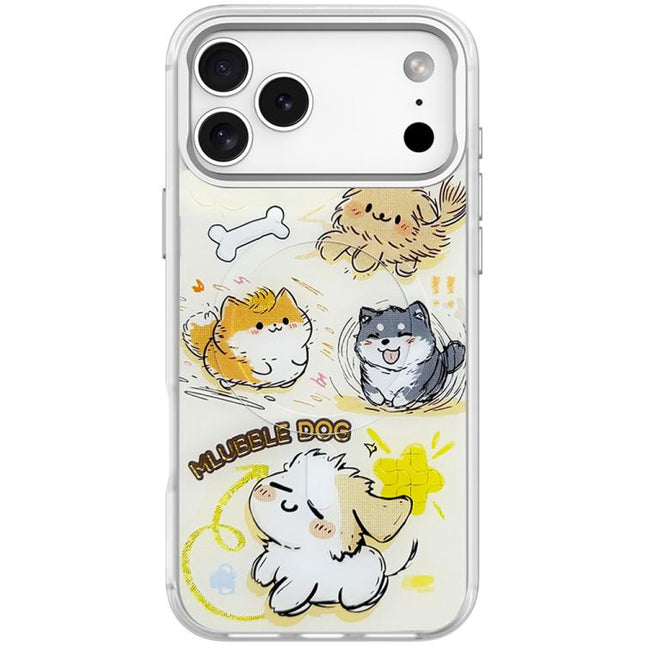 Adorable Whirlwind Dog Pattern Magnetic Phone Case, For iPhone 17 Pro Max, For iPhone 17 Pro, For iPhone 17, For iPhone Air