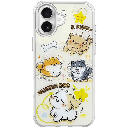 Adorable Whirlwind Dog Pattern Magnetic Phone Case, For iPhone 16 Pro Max, For iPhone 16 Pro, For iPhone 16 Plus, For iPhone 16