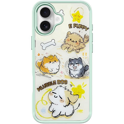 Adorable Whirlwind Dog Pattern Magnetic Phone Case, For iPhone 16 Pro Max, For iPhone 16 Pro, For iPhone 16 Plus, For iPhone 16