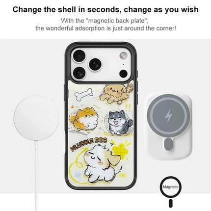 Adorable Whirlwind Dog Pattern Magnetic Phone Case, For iPhone 15 Pro Max, For iPhone 15 Pro