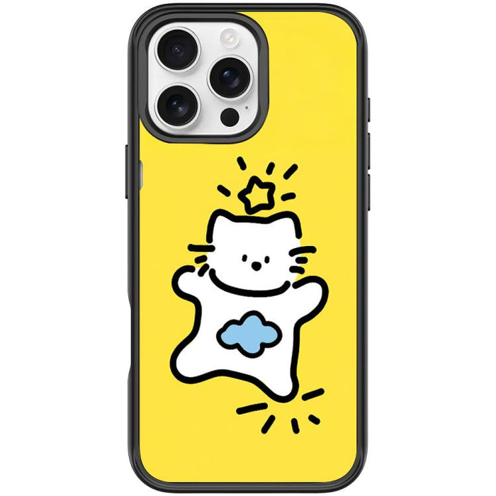 Adorable Stars Cloud Cat Pattern Magnetic Phone Case, For iPhone 16 Pro Max, For iPhone 16 Pro, For iPhone 16 Plus, For iPhone 16