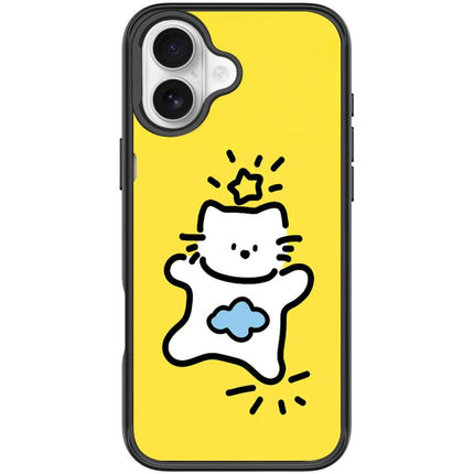 Adorable Stars Cloud Cat Pattern Magnetic Phone Case, For iPhone 16 Pro Max, For iPhone 16 Pro, For iPhone 16 Plus, For iPhone 16