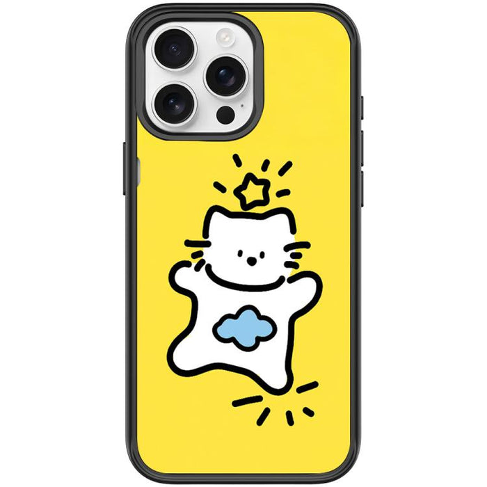 Adorable Stars Cloud Cat Pattern Magnetic Phone Case, For iPhone 15 Pro Max, For iPhone 15 Pro