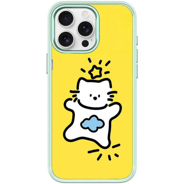 Adorable Stars Cloud Cat Pattern Magnetic Phone Case, For iPhone 15 Pro Max, For iPhone 15 Pro