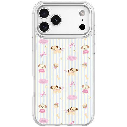 Vertical Stripes Dog Pattern Magnetic Phone Case, For iPhone 17 Pro Max, For iPhone 17 Pro, For iPhone 17, For iPhone Air