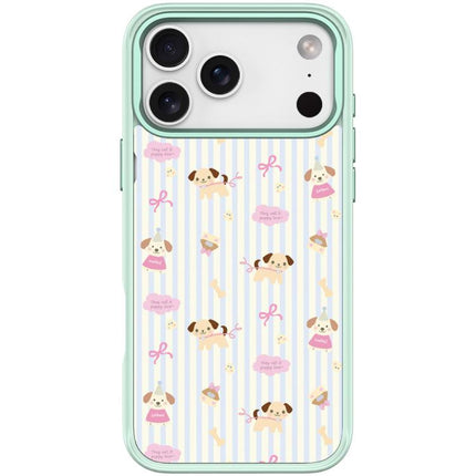 Vertical Stripes Dog Pattern Magnetic Phone Case, For iPhone 17 Pro Max, For iPhone 17 Pro, For iPhone 17, For iPhone Air