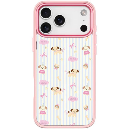 Vertical Stripes Dog Pattern Magnetic Phone Case, For iPhone 17 Pro Max, For iPhone 17 Pro, For iPhone 17, For iPhone Air