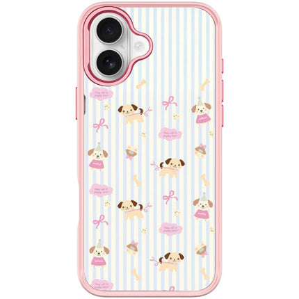 Vertical Stripes Dog Pattern Magnetic Phone Case, For iPhone 17 Pro Max, For iPhone 17 Pro, For iPhone 17, For iPhone Air