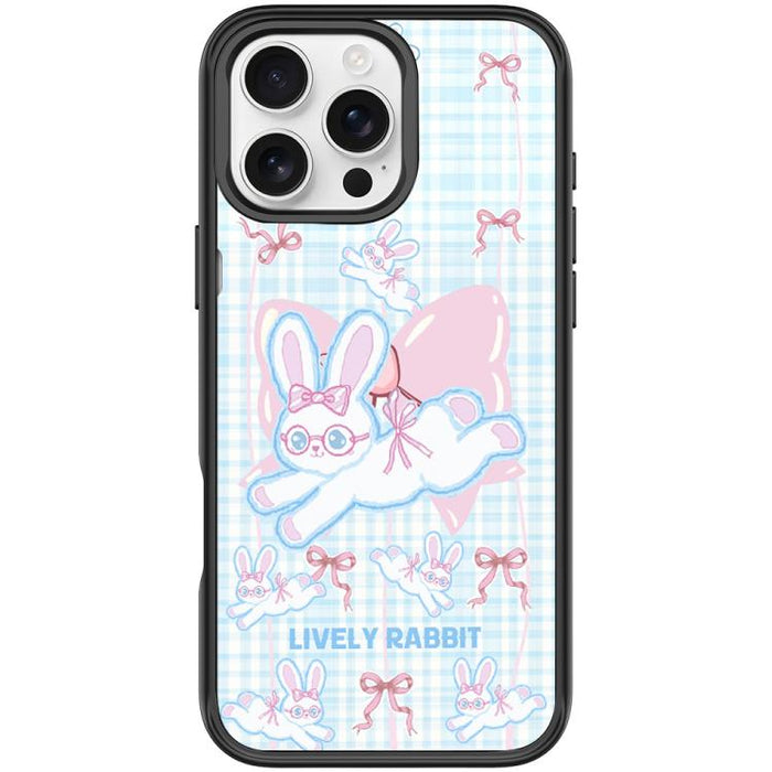 Bow Rabbit Pattern Magnetic Phone Case, For iPhone 16 Pro Max, For iPhone 16 Pro, For iPhone 15 Pro Max, For iPhone 15 Pro