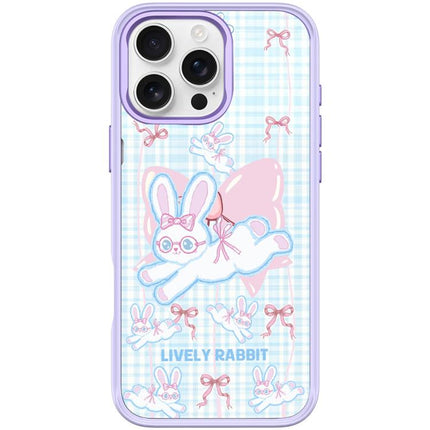 Bow Rabbit Pattern Magnetic Phone Case, For iPhone 16 Pro Max, For iPhone 16 Pro, For iPhone 15 Pro Max, For iPhone 15 Pro