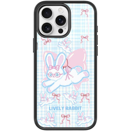 Bow Rabbit Pattern Magnetic Phone Case, For iPhone 16 Pro Max, For iPhone 16 Pro, For iPhone 15 Pro Max, For iPhone 15 Pro