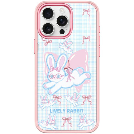 Bow Rabbit Pattern Magnetic Phone Case, For iPhone 16 Pro Max, For iPhone 16 Pro, For iPhone 15 Pro Max, For iPhone 15 Pro