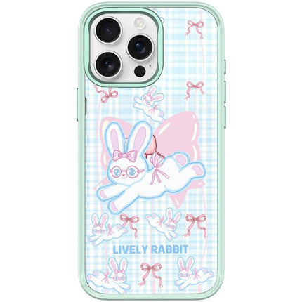 Bow Rabbit Pattern Magnetic Phone Case, For iPhone 16 Pro Max, For iPhone 16 Pro, For iPhone 15 Pro Max, For iPhone 15 Pro