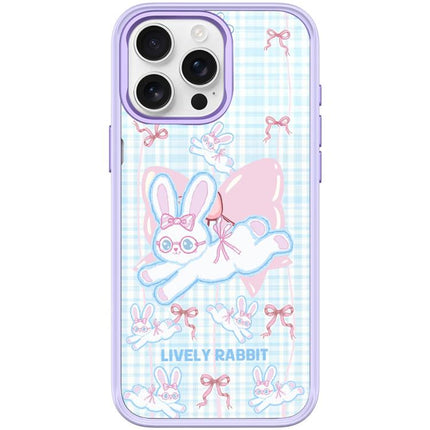 Bow Rabbit Pattern Magnetic Phone Case, For iPhone 16 Pro Max, For iPhone 16 Pro, For iPhone 15 Pro Max, For iPhone 15 Pro