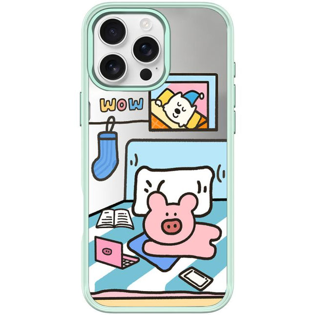 Adorable Little Pig Pattern Magnetic Phone Case, For iPhone 16 Pro Max, For iPhone 16 Pro, For iPhone 15 Pro Max, For iPhone 15 Pro
