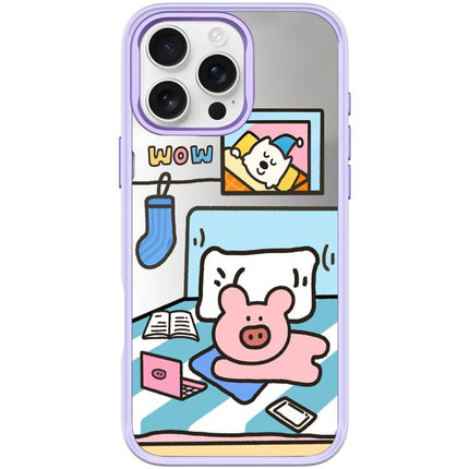 Adorable Little Pig Pattern Magnetic Phone Case, For iPhone 16 Pro Max, For iPhone 16 Pro, For iPhone 15 Pro Max, For iPhone 15 Pro